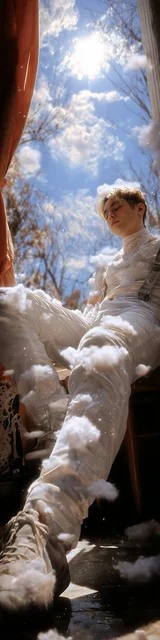 Free aesthetic bookmark featuring a pretend guy with cotton